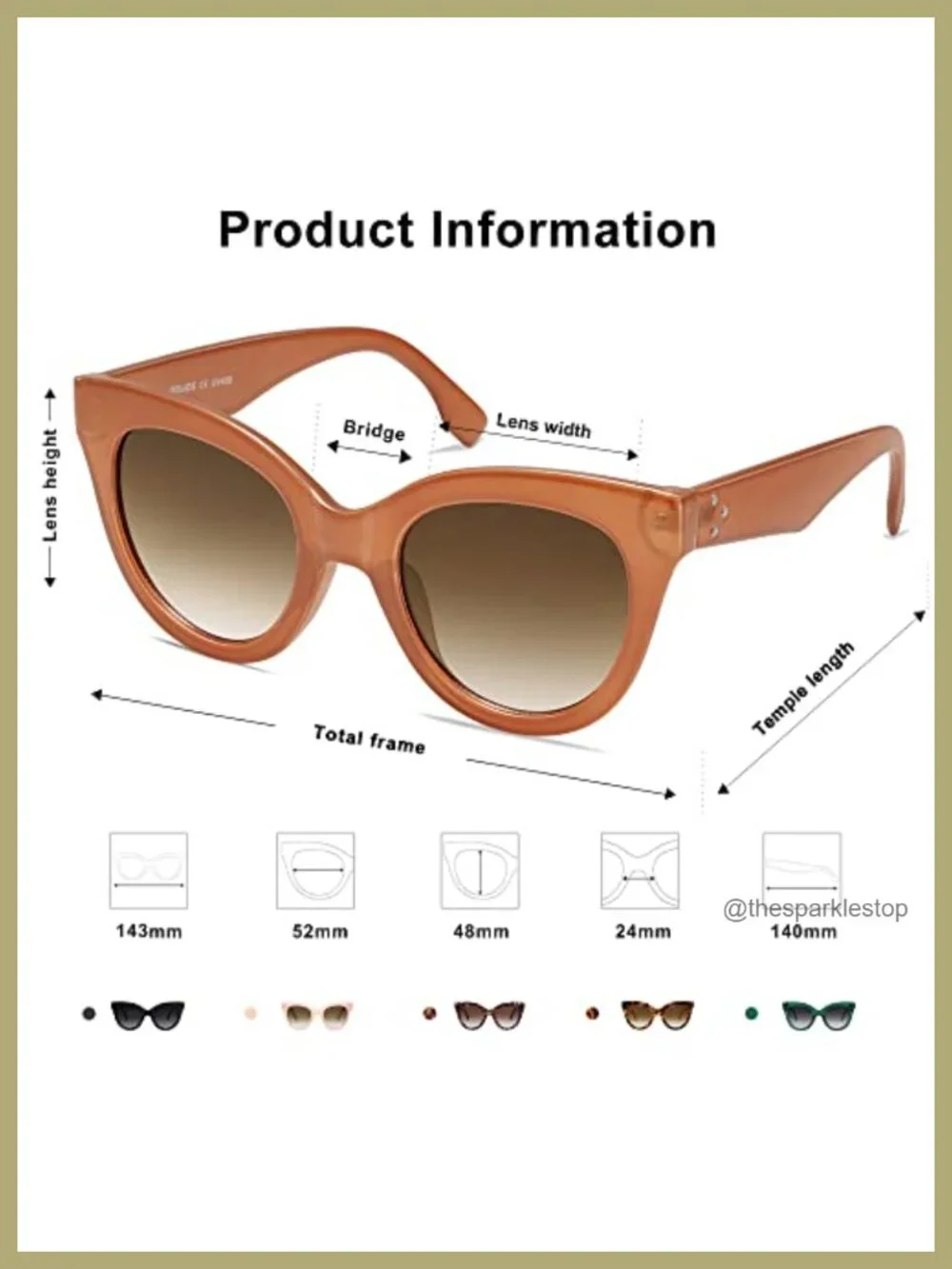 Oversized Cateye Sunglasses Women Retro Vintage UV400 Plastic Frame